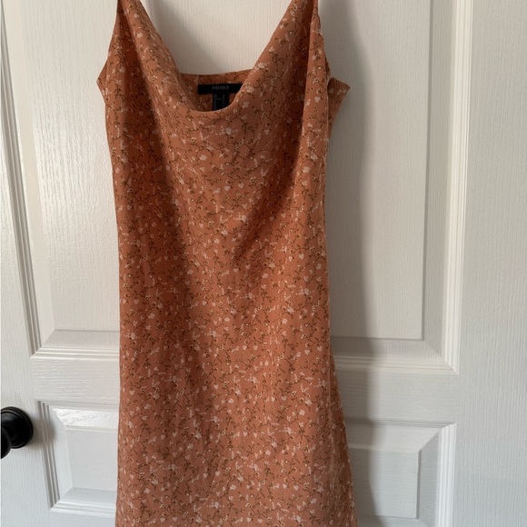 Forever 21 Orange Slip Dress Sleeveless Cowl Neck - Picture 4 of 11